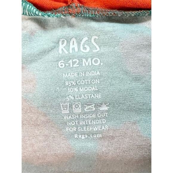 RAGS Orange Blue Koi Fish Hooded Tank Sleeveless Stretchy Romper sz 6-12 months - Picture 4 of 8